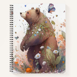 Carnet Grizzly Oear Portrait Animal Peinture Faune Art
