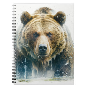 Carnet Grizzly Oear Portrait Animal Peinture Faune Art