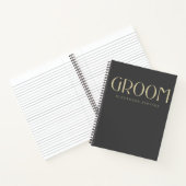 Carnet Groom Modern Black Gold Typographie Nom Mariage (Intérieur)