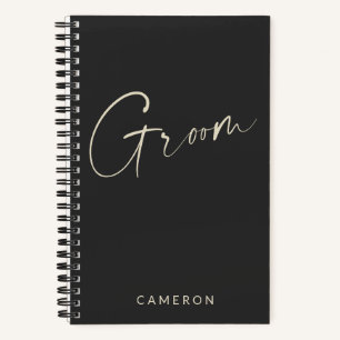Carnet Groom   Noir personnalisé minimaliste chic