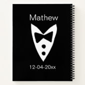 Carnet groomsman ajouter nom année noir arc chemise crava (Dos)