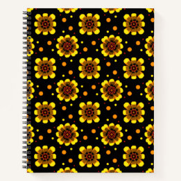 Carnet Groovy 70s Daisy Flower Power Pattern