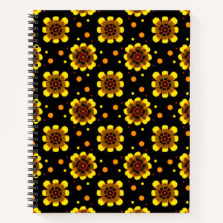 Carnet Groovy 70s Daisy Flower Power Pattern
