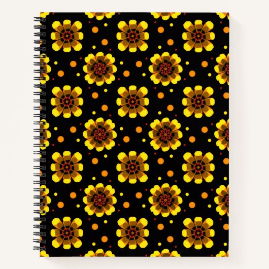 Carnet Groovy 70s Daisy Flower Power Pattern (Devant)