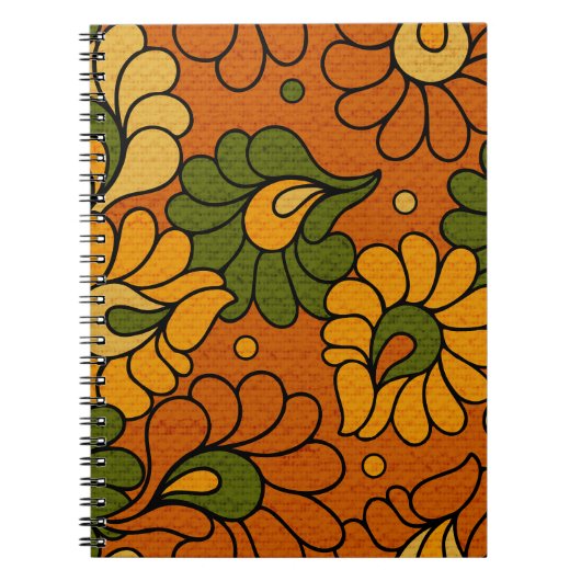 Carnet Groovy Bloom - Notebook Retro Floral 1970s (Devant)