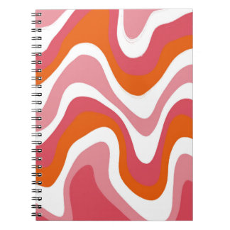 Carnet Groovy Liquide Orange et Rose Ondulé