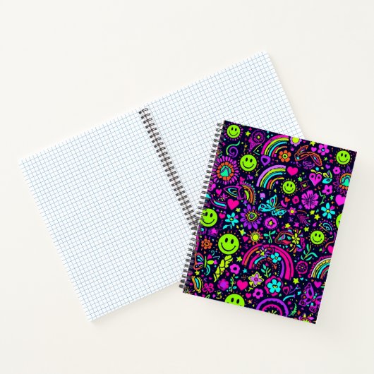 Carnet Groovy Psychedelic Smiley Face Notebook - Retro 70 (Intérieur)