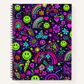 Carnet Groovy Psychedelic Smiley Face Notebook - Retro 70 (Devant)