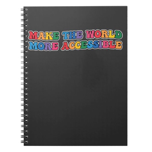 Carnet Groovy Rendre le monde plus accessible Rétro (Devant)