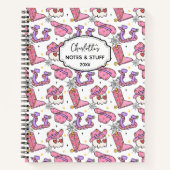 Carnet Groovy Rétro Halloween Cowboy Monogramme (Devant)