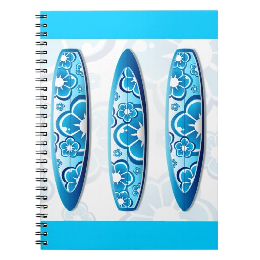 Carnet Groovy Surfboard with a flower design (Devant)