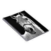 Carnet Gros plan Cheval Noir Blanc la Nuit (Côté Droit)