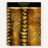 Carnet Gros plan de la peau vibrante d'un serpent (Devant)