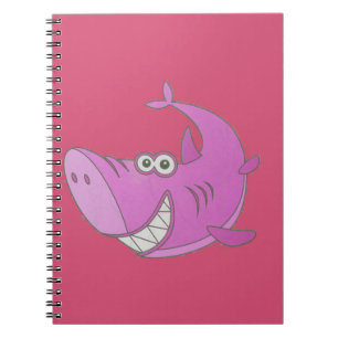 Carnet Gros requin cartonné rose