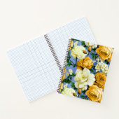 Carnet Grosse Fleur de rose jaune rétro (Intérieur)