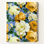 Carnet Grosse Fleur de rose jaune rétro (Dos)
