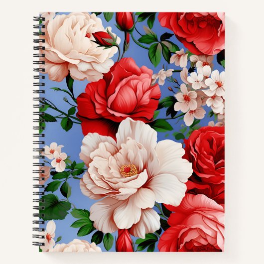 Carnet Grosse Fleur Rouge rétro (Devant)