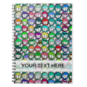 Carnet GROUPE DE VISAGES SOURIANTS COOL + votre texte