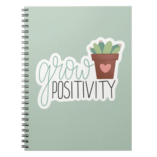 Carnet Grow Positivity - Inspirational Calligraphy Design (Devant)