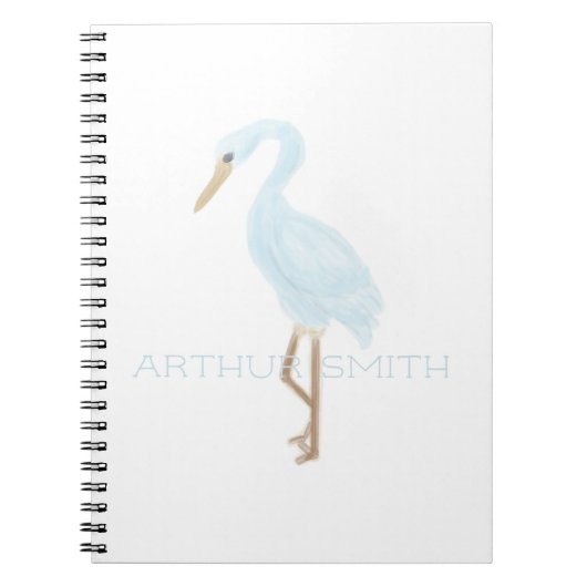 Carnet Grue bleue aquarelle (Devant)