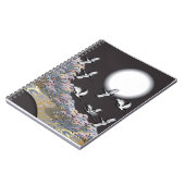 Carnet Grues, lune et pins (Côté gauche)