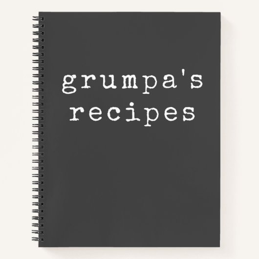 Carnet Grumpa | Grossesse grumpy Grandpa noir blanc Recet (Devant)