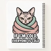Carnet Grumpy Sphynx Cat Cold Humor Cartoon Art (Dos)