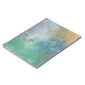 Carnet Grunge Côtière | Aquarelle bleu et vert or (Côté gauche)