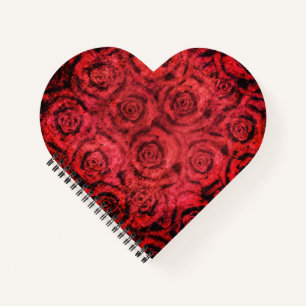 Carnet Grunge, roses rouges
