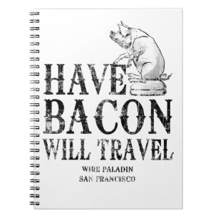 Carnet Grunge Style Avoir Bacon va voyager