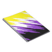 Carnet Grungy Funky ZigZag Abstrait Non-binary Pride Indi (Côté Droit)