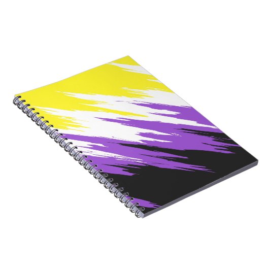 Carnet Grungy Funky ZigZag Abstrait Non-binary Pride Indi (Côté Droit)