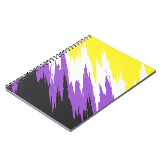 Carnet Grungy Funky ZigZag Abstrait Non-binary Pride Indi (Côté gauche)