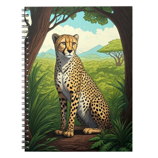 Carnet Guépard dans une forêt luxuriante (Devant)