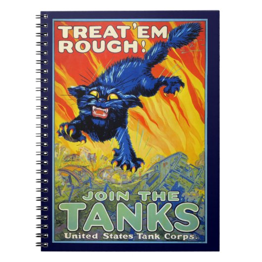 Carnet Guerre militaire vintage Recrutement avec un chat (Devant)