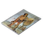 Carnet Guerrier de Comanche avec un bouclier, une lance (Côté gauche)