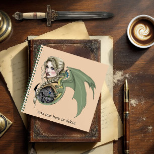 Carnet Guerrière Elfe Dragon Fantastique Magique Médiéval