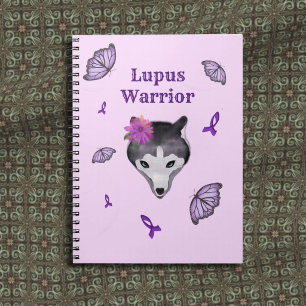 Carnet Guerrière Lupus Loup Ruban Violet Papillon