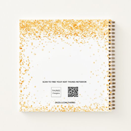 Carnet Guest book 30th birthday white gold glitter (Dos)