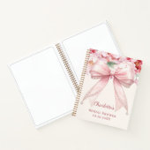 Carnet Guest book Bridal Shower pink bow florals pearls (Intérieur)