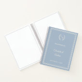 Carnet Guest Book dusty blue ivory monogrammed wedding (Intérieur)