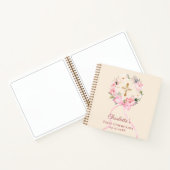 Carnet Guest book First Communion ivory blush bow floral (Intérieur)