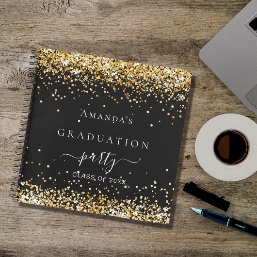 Carnet Guest book graduation or noir parties scintillant