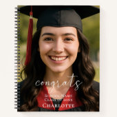 Carnet Guest book graduation party photo congrats (Devant)