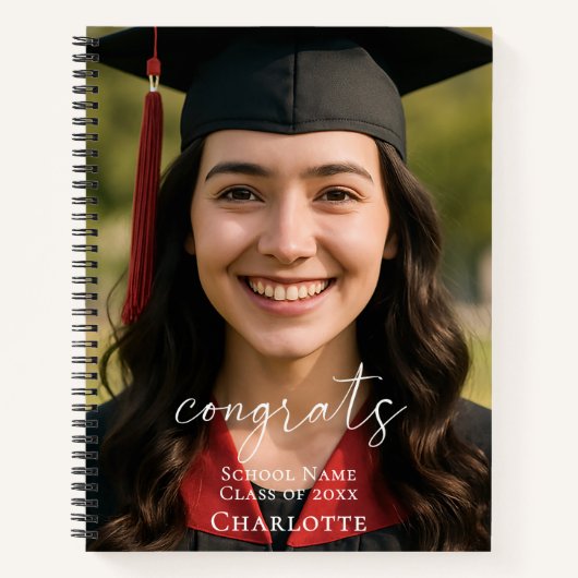 Carnet Guest book graduation party photo congrats (Devant)