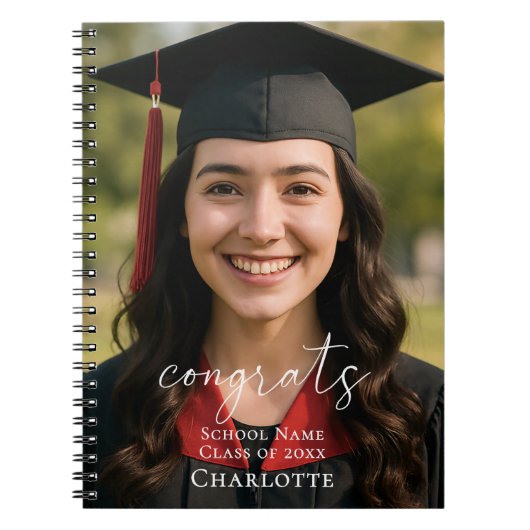 Carnet Guest book graduation party photo congrats (Devant)