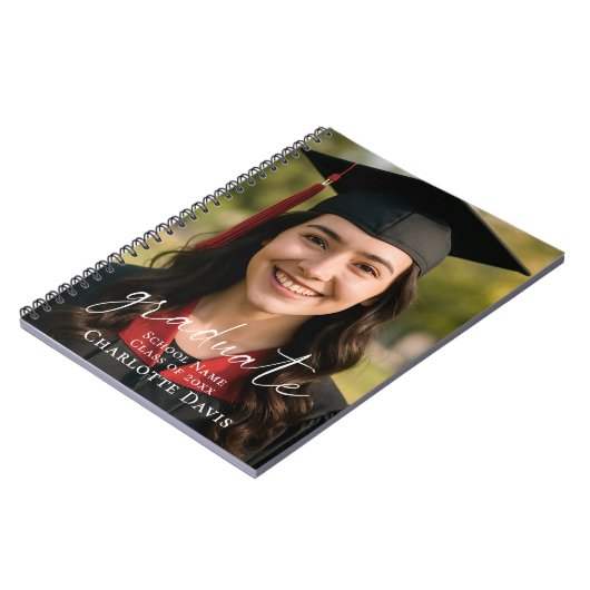 Carnet Guest book graduation party photo script (Côté gauche)