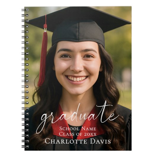 Carnet Guest book graduation party photo script (Devant)