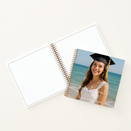 Carnet Guest book graduation photo script (Intérieur)