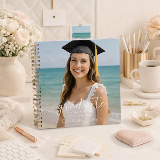 Carnet Guest book graduation photo script